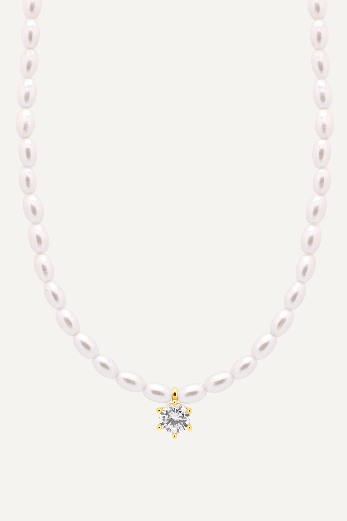 Colier Marizzo cu perle de sticla Zirconia Charm