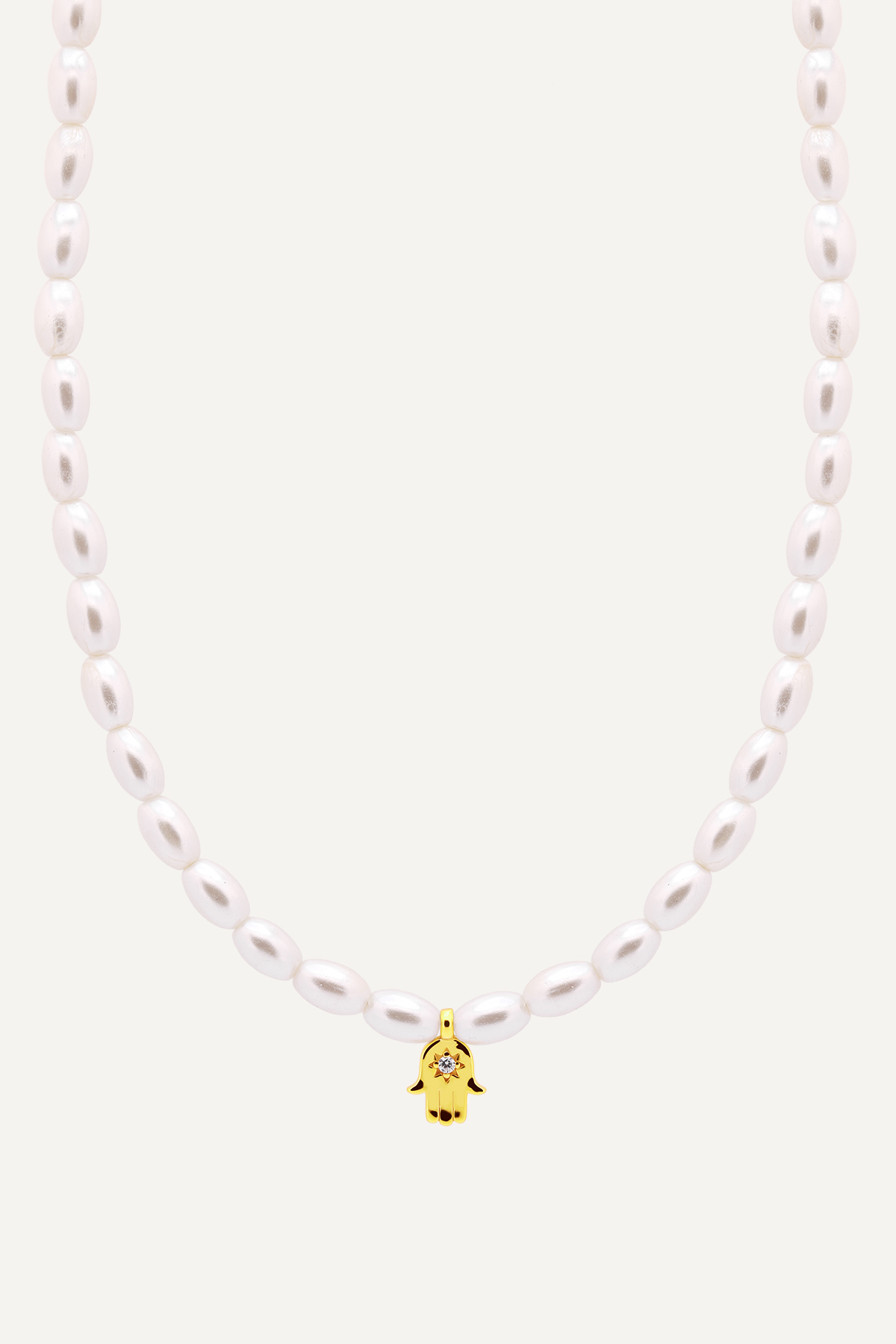 colier marizzo-cu-perle-de-sticla-hamsa-hand-charm