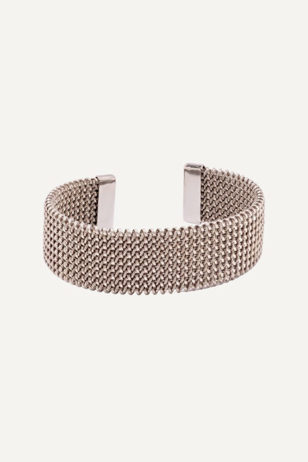 Brățară Texture Silver din inox argintiu cu suprafață texturată - Marizzo