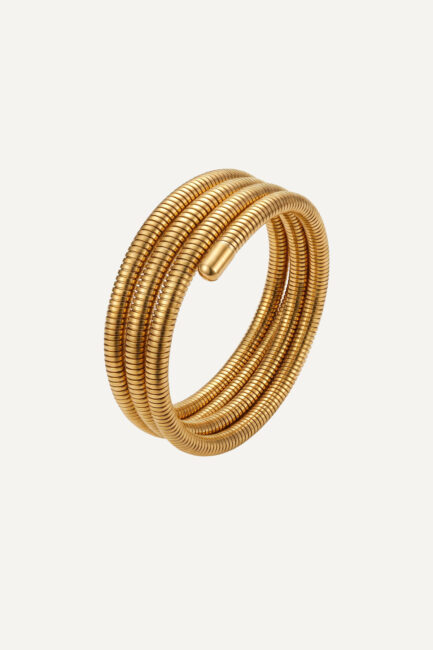 Brățară Spirală Gold din inox auriu cu design wrap înfășurat - Marizzo
