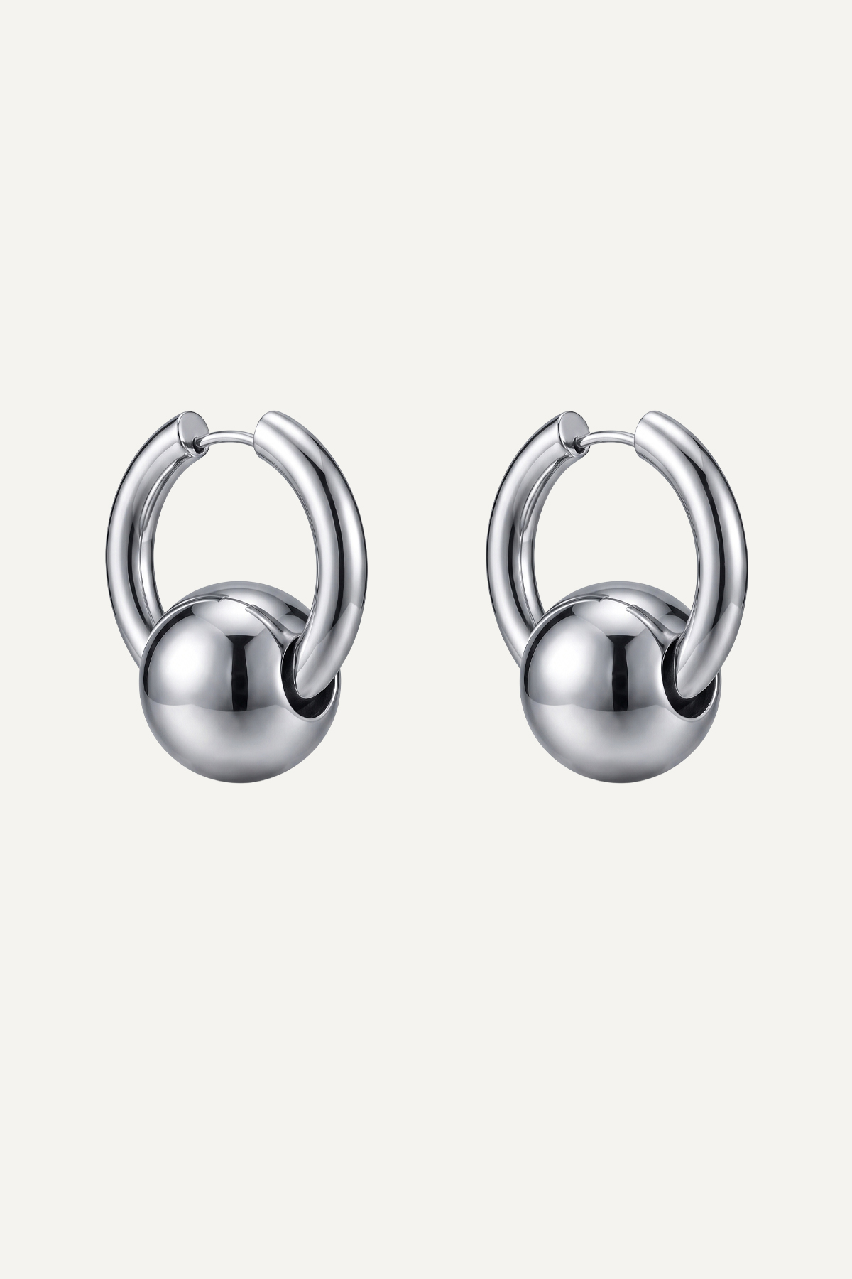 Cercei-din-inox-Marizzo-Ball-Hoop-Silver-PR-01 Cercei Hoop Ball Silver din inox argintiu, creole cu bilă detașabilă - Marizzo
