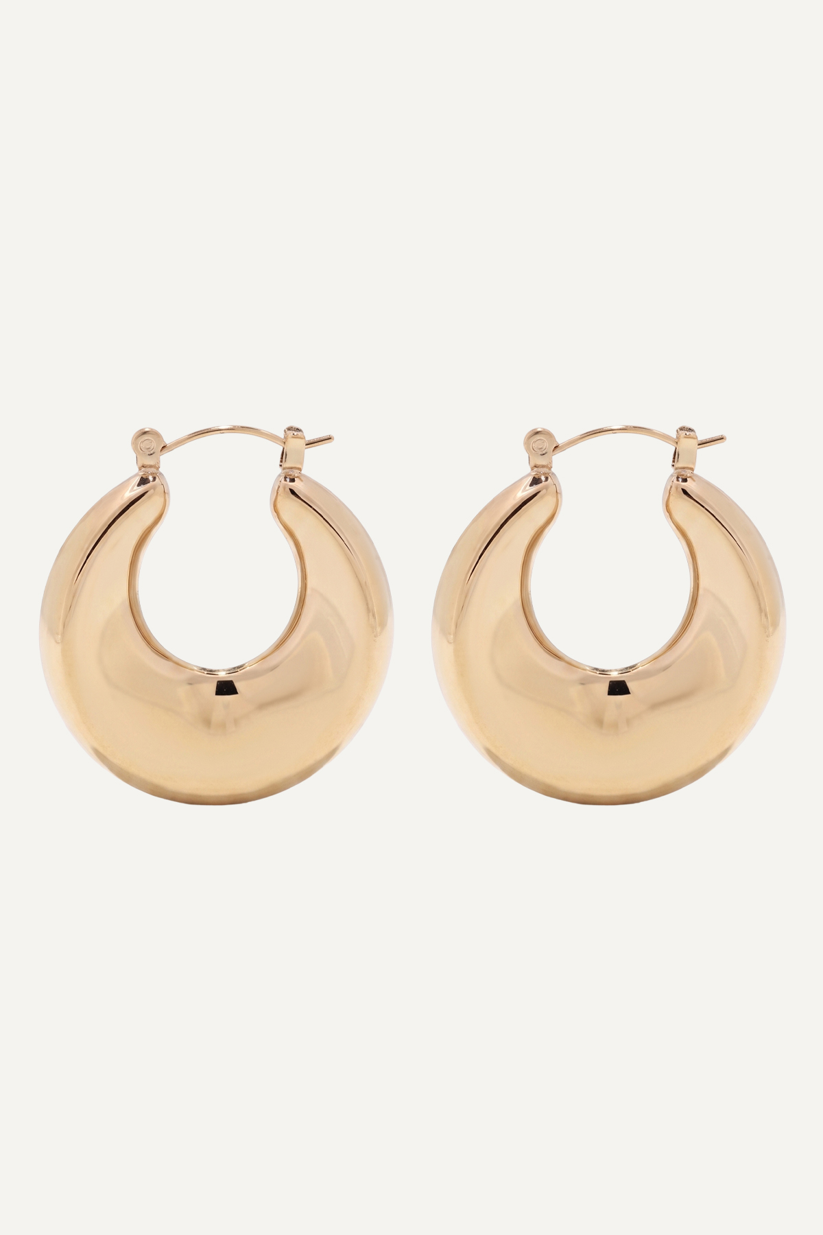 Cercei-din-inox-Marizzo-Hollow-Hoop-Gold-PR-01 Cercei Hollow Hoop Gold din inox auriu, design creolă statement - Marizzo