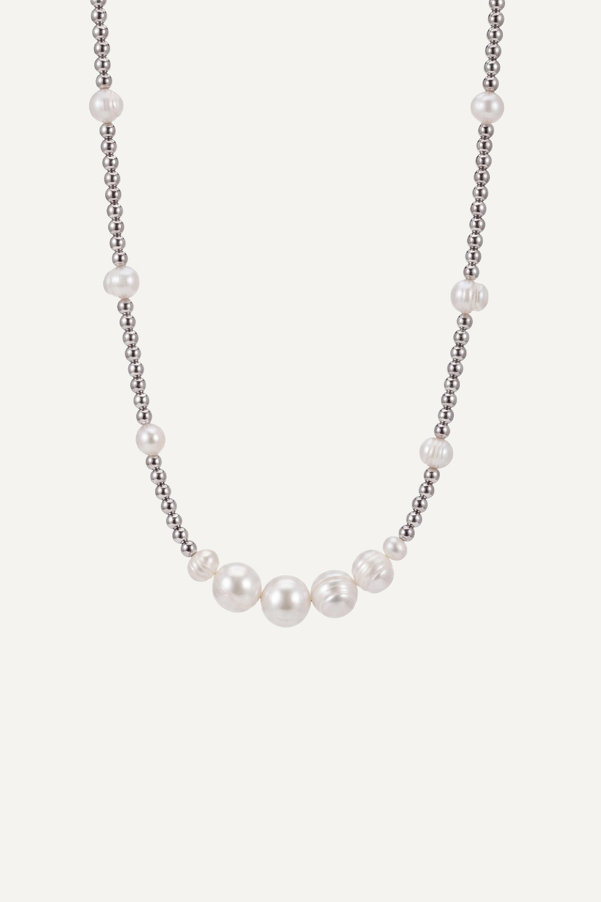 Lant din inox Marizzo Beads and Pearls